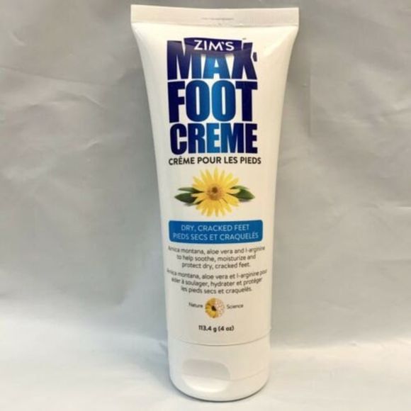 1x Zims Max Foot Creme For Diabetics Dry Cracked Skin Feet 4 Oz Herbal NEW Large - Picture 1 of 2